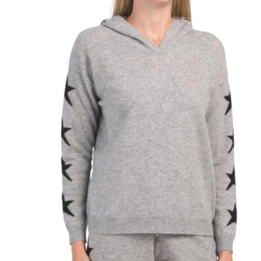philosophy long sleeve cashmere star hoodie